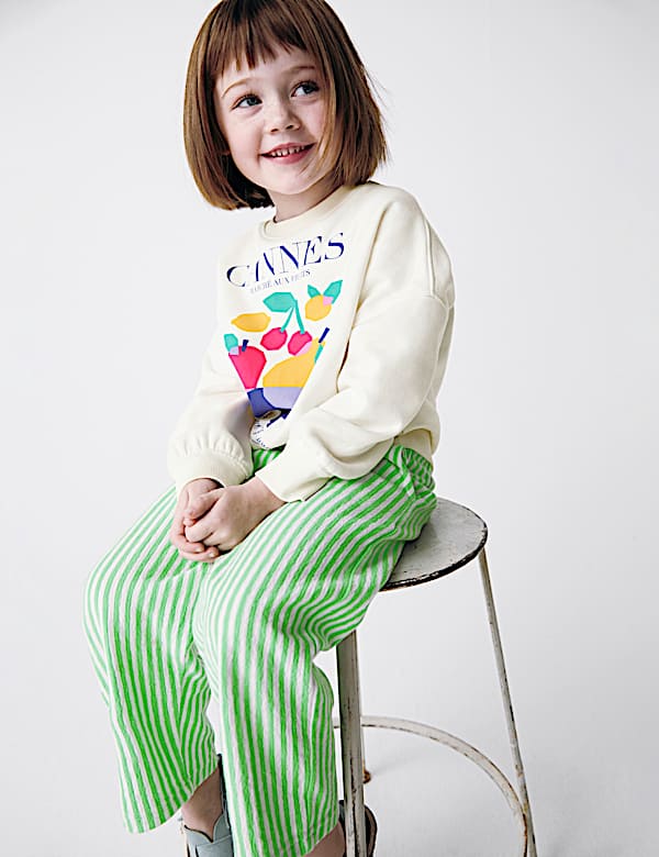 Relaxed Pure Cotton Striped Trousers (2-8 Yrs) - IL