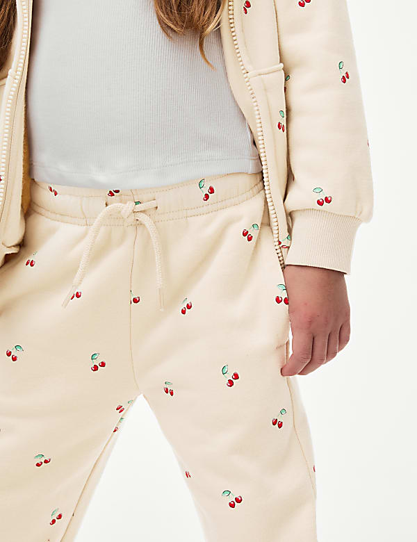 Cotton Rich Ditsy Cherry Print Joggers (2-8 Yrs)