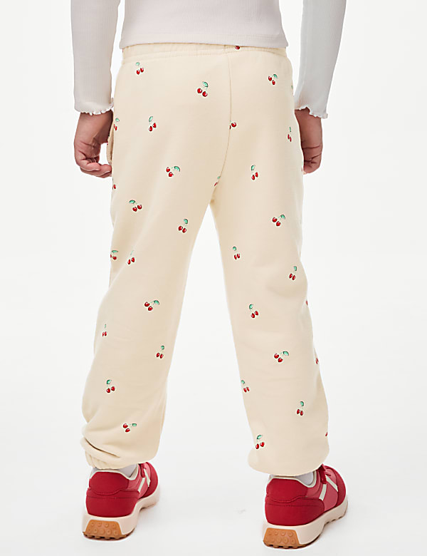 Cotton Rich Ditsy Cherry Print Joggers (2-8 Yrs)