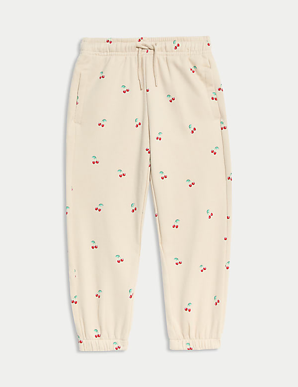 Cotton Rich Ditsy Cherry Print Joggers (2-8 Yrs) - SK