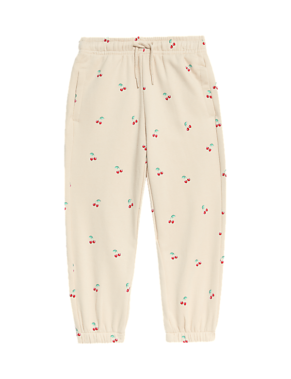Cotton Rich Ditsy Cherry Print Joggers (2-8 Yrs)
