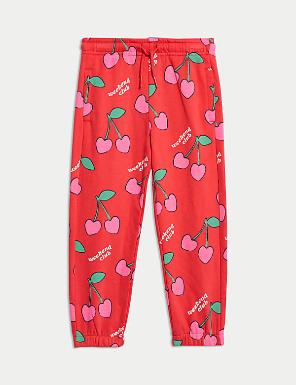 Cotton Rich Cherry Print Joggers (2-8 Yrs) - CH