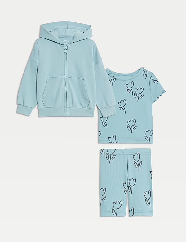 3 potong Pakaian Hoodie Bahan Katun (1-8 Tahun) - ID