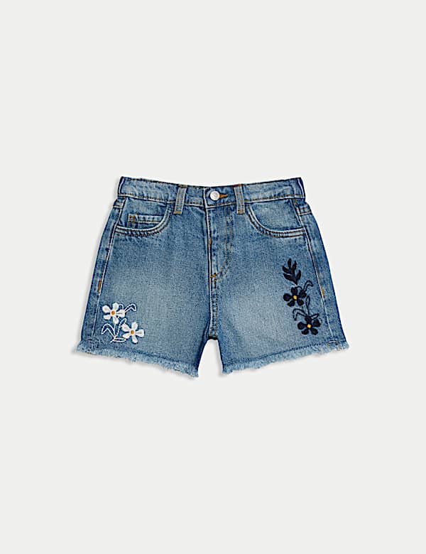 Short en jean brod&eacute; (du 2 au 8 ans) - FR