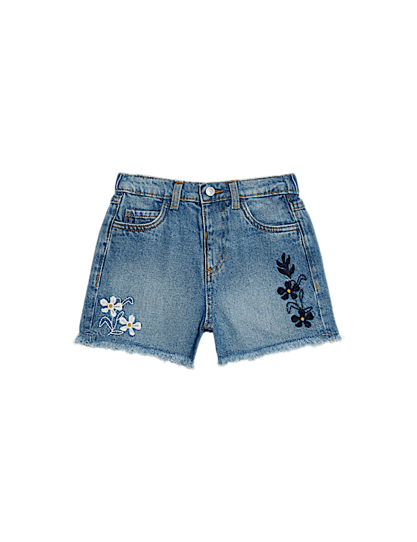 Denim Embroidered Shorts (2-8 Yrs)