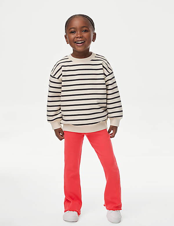 Cotton Rich Ribbed Flared Leggings (2-8 Yrs) - MX