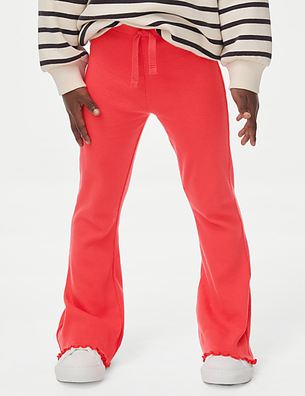 Cotton Rich Ribbed Flared Leggings (2-8 Yrs) - MX