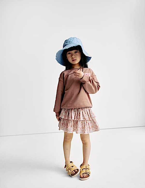 Pure Cotton Ditsy Floral Ra-ra Skirt (2-8 Yrs) - CN