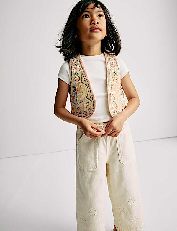 Pure Cotton Embroidered Vest (2-16 Yrs) - CZ