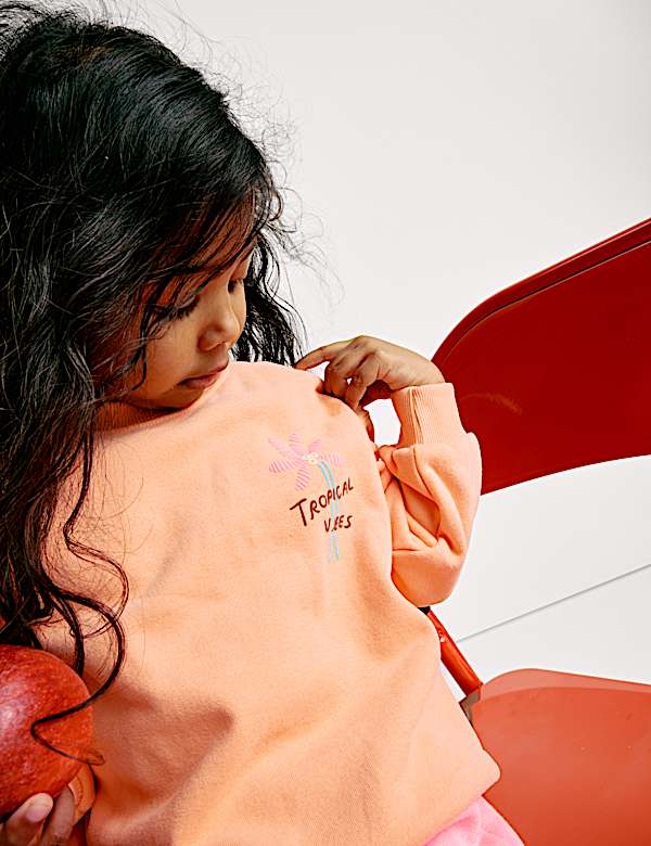 Cotton Rich Sunshine Slogan Sweatshirt (2-8 Yrs) - CN