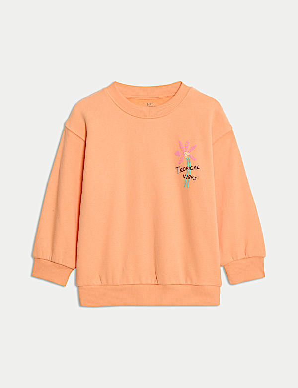 Cotton Rich Sunshine Slogan Sweatshirt (2-8 Yrs) - CN