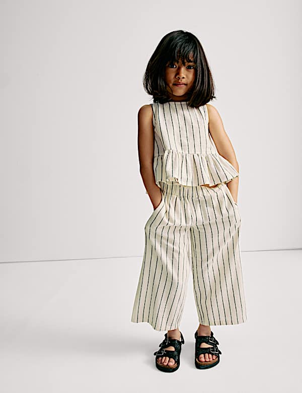 Pure Cotton Striped Top & Bottom Outfit (2-16 Yrs) - GR