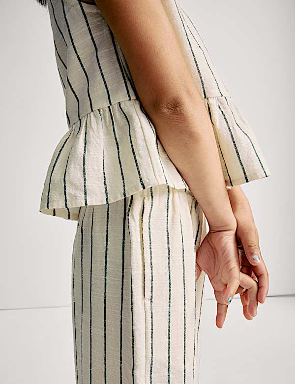 Pure Cotton Striped Top & Bottom Outfit (2-16 Yrs) - GR