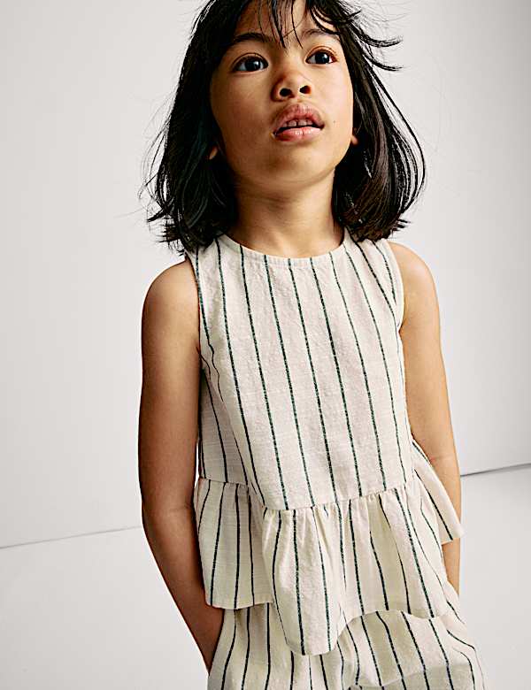 Pure Cotton Striped Top & Bottom Outfit (2-16 Yrs) - GR