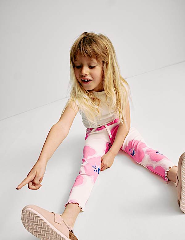 Cotton Rich Floral Leggings (2-8 Yrs) - MV
