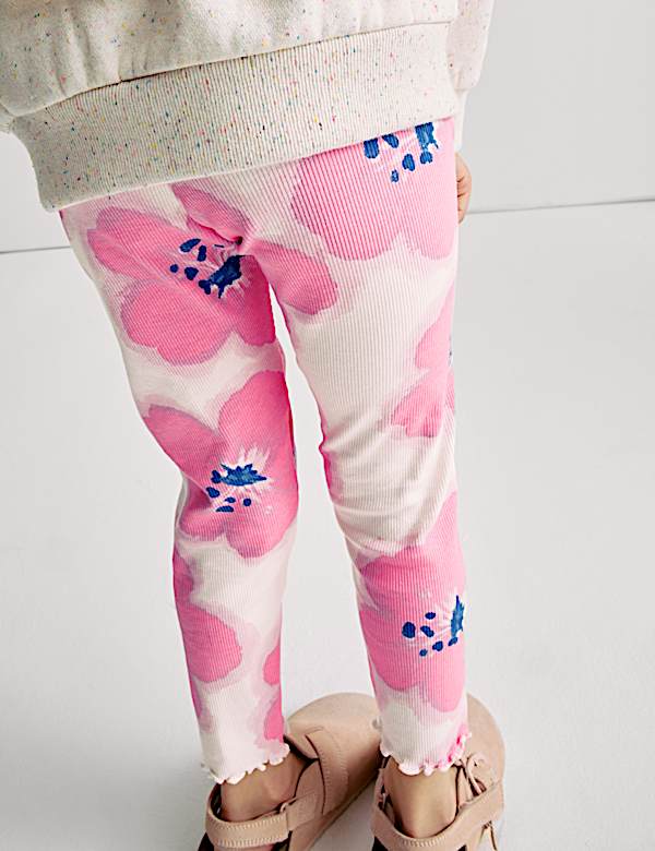 Cotton Rich Floral Leggings (2-8 Yrs) - MV