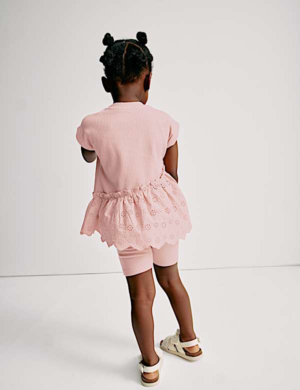 Cotton Rich Top & Cycling Shorts Outfit (1-8 Yrs) - AT