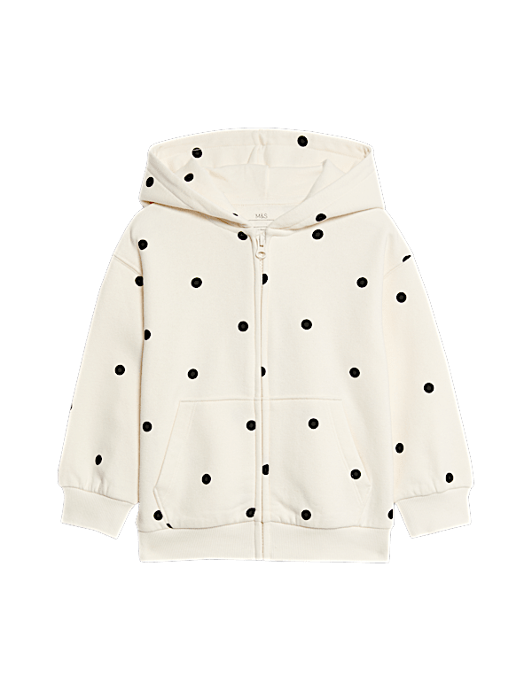 Cotton Rich Polka Dot Hoodie (2-8 Yrs)