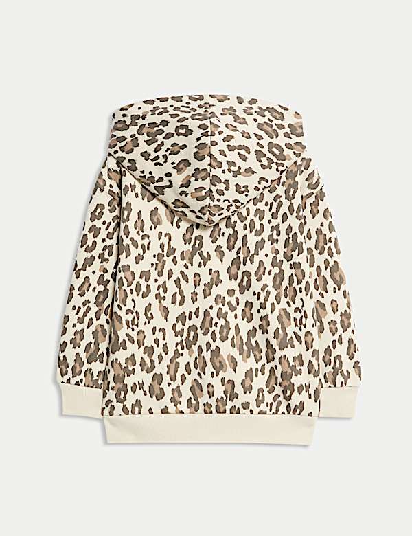 Cotton Rich Leopard Zip Hoodie (2-8 Yrs)