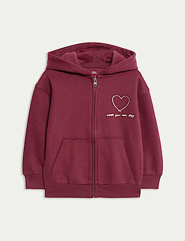 Cotton Rich Heart Graphic Hoodie (2-8 Yrs) - CY