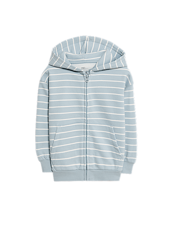 Cotton Rich Striped Hoodie (2-8 Yrs)