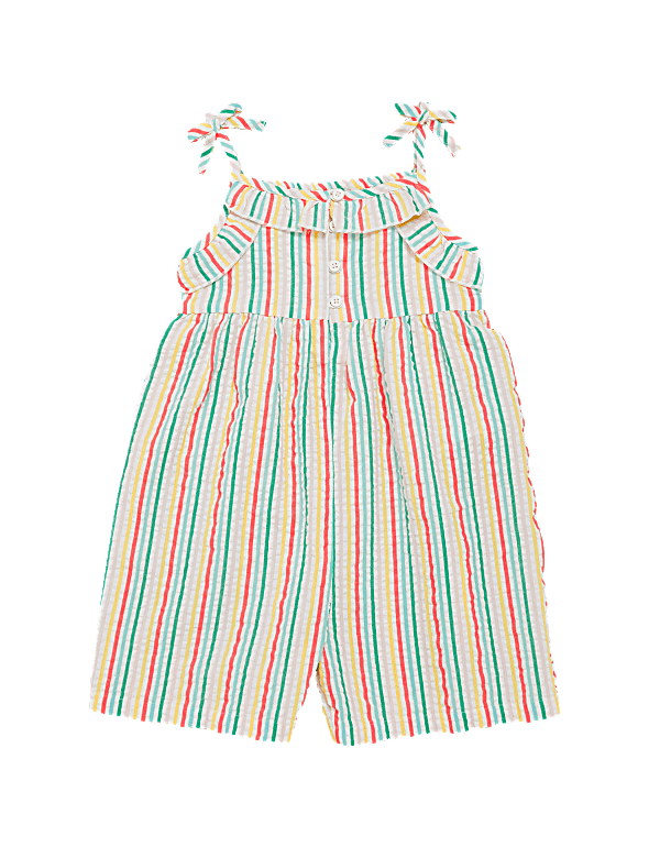 Cotton Rich Striped Playsuit (2-7 Years)