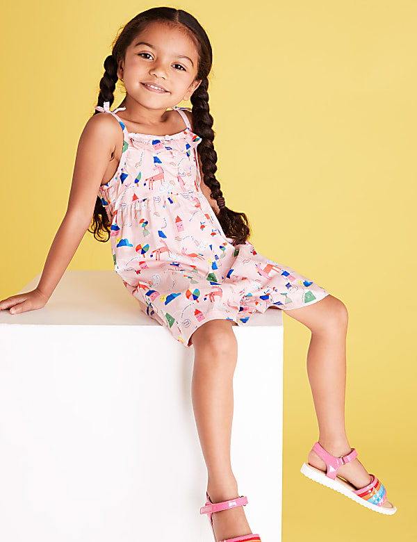 Pure Cotton Unicorn Print Playsuit