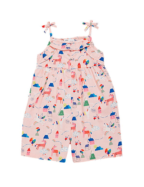 Pure Cotton Unicorn Print Playsuit