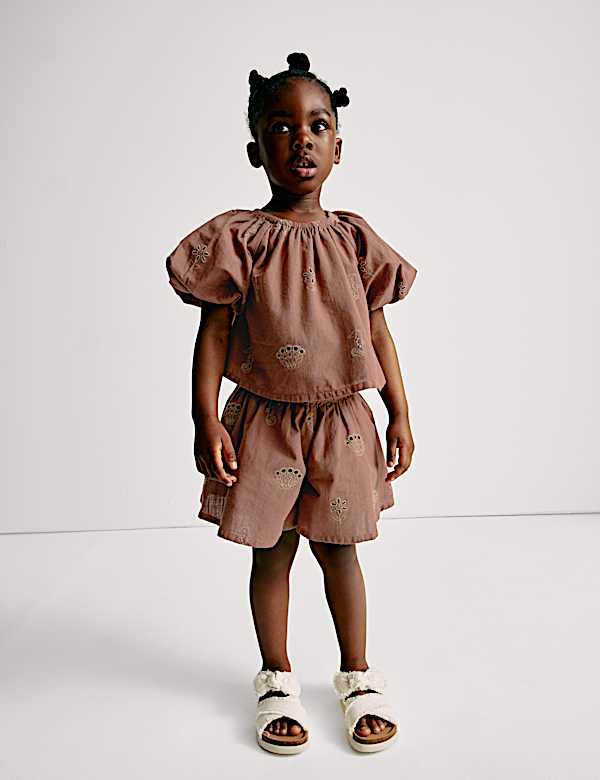 Pure Cotton Embroidered Top & Bottom Outfit (2-16 Yrs) - NZ