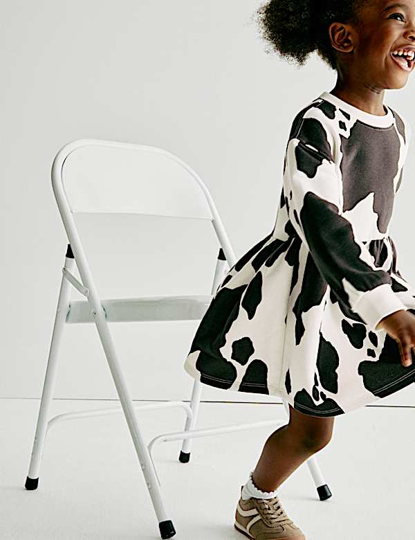 Cotton Rich Cow Print Swing Dress (2-8 Yrs)