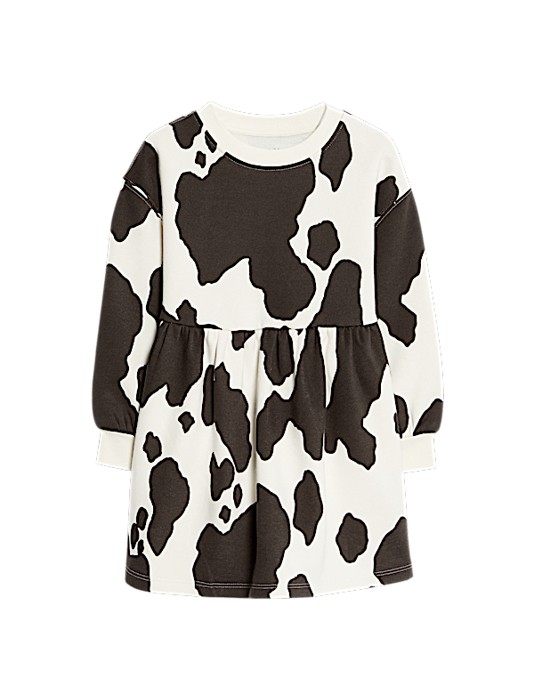 Cotton Rich Cow Print Swing Dress (2-8 Yrs)