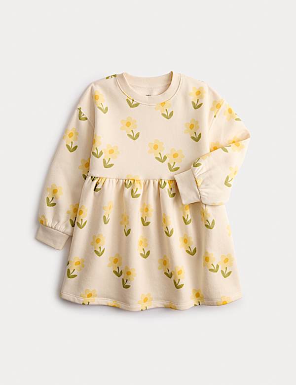 Sweatshirt-Kleid mit hohem Baumwollanteil und Blumenmuster (2&ndash;8 J.) - AT