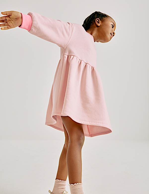 Sweater-Kleid mit hohem Baumwollanteil und Schriftzug (2&ndash;8 J.) - AT