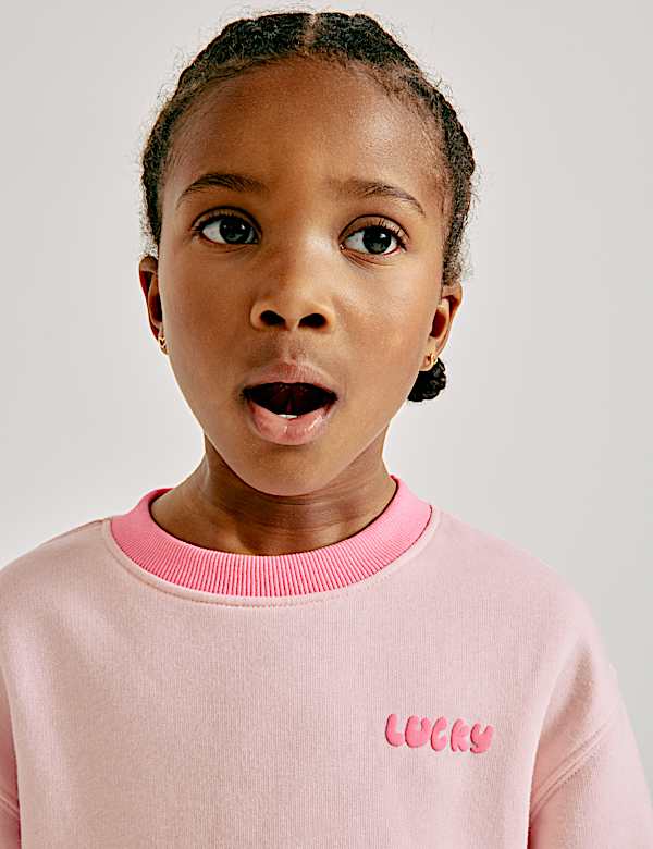 Sweater-Kleid mit hohem Baumwollanteil und Schriftzug (2&ndash;8 J.) - AT