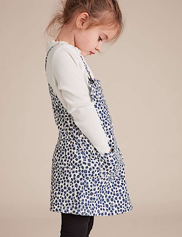 2 Piece Cotton Leopard Pinafore Outfit (2-7 Yrs)