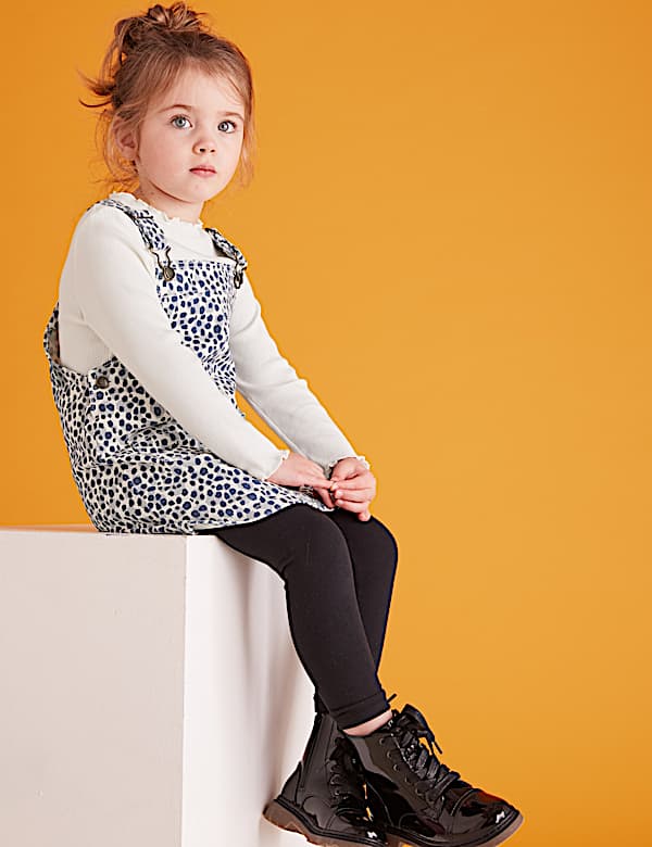2 Piece Cotton Leopard Pinafore Outfit (2-7 Yrs)
