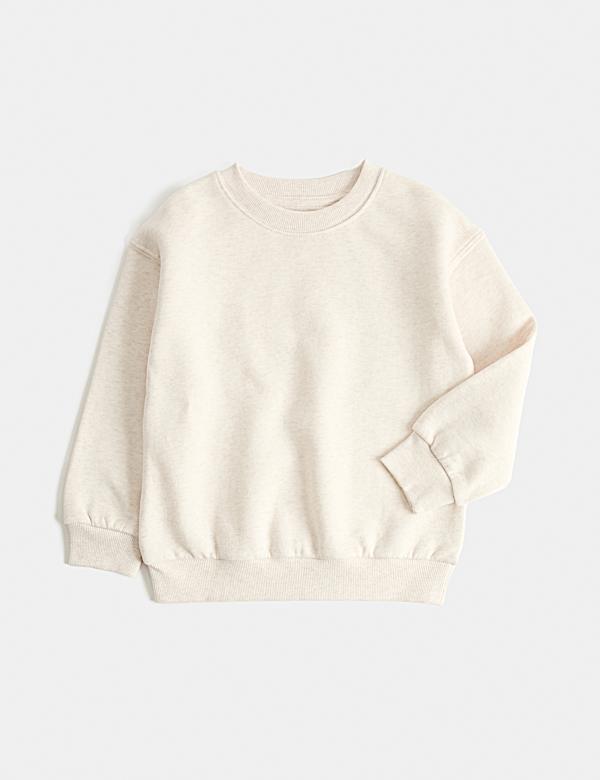 Cotton Rich Marl Sweatshirt (2-8 Yrs) - GR