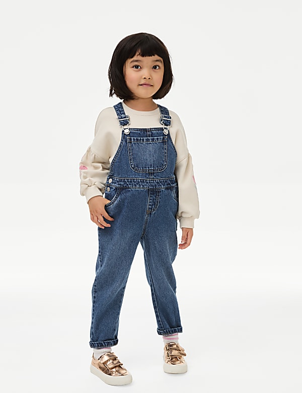 2pc Denim Dungaree and Sweatshirt Outfit (2-8 Yrs)