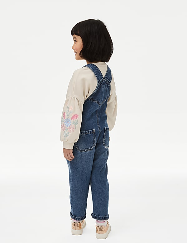 2pc Denim Dungaree and Sweatshirt Outfit (2-8 Yrs)