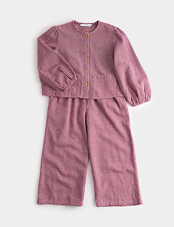 2pc Pure Cotton Checked Top & Bottom Outfit (2-8 Yrs)