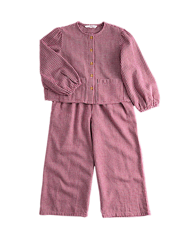 2pc Pure Cotton Checked Top & Bottom Outfit (2-8 Yrs)