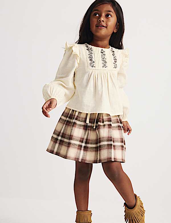 2-teiliges Outfit aus kariertem Rock und Bluse (18 Monate&ndash;8 Jahre) - DE