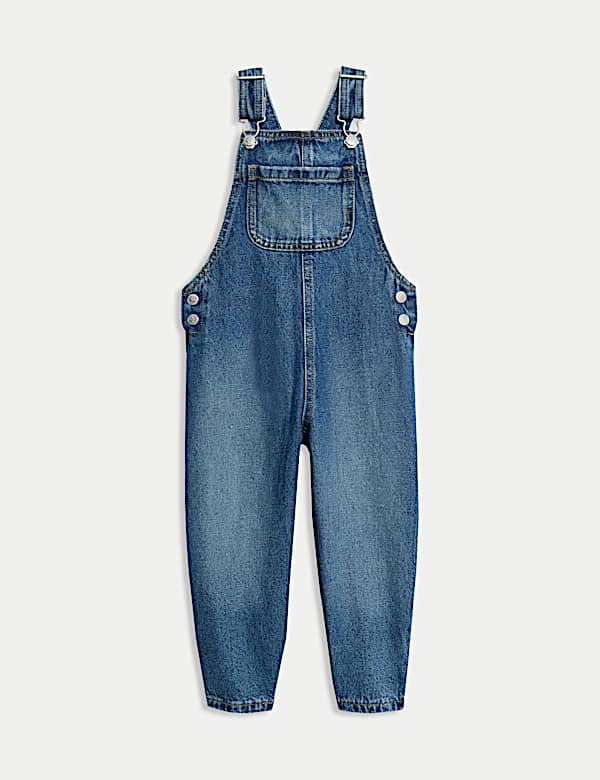 Latzhosen-Outfit aus reinem Baumwoll-Denim (2&ndash;8 J.) - AT