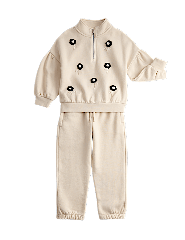 Cotton Rich Flower Top & Bottom Outfit (2-8 Yrs)