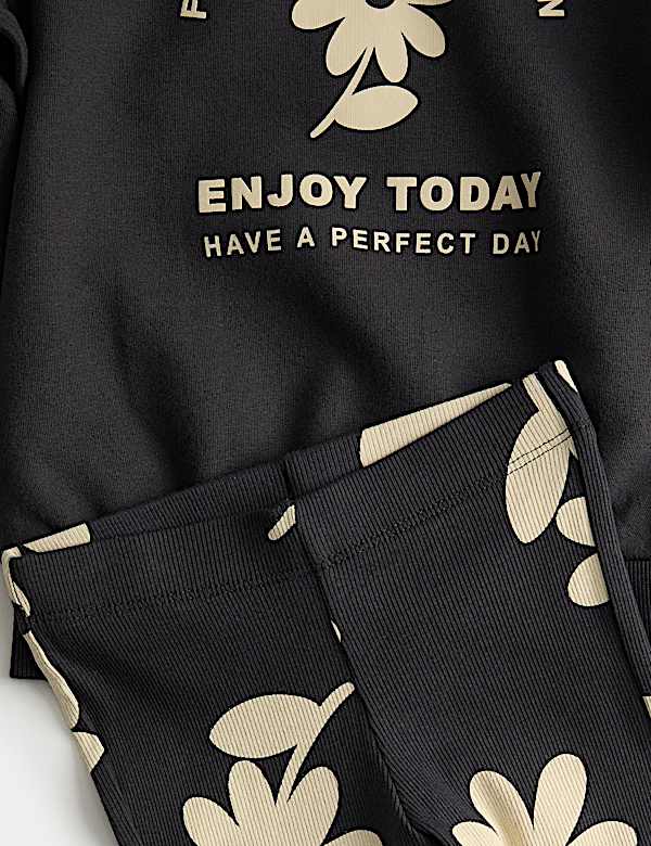 Cotton Rich Flower Top & Bottom Outfit (1-8 Yrs) - MV