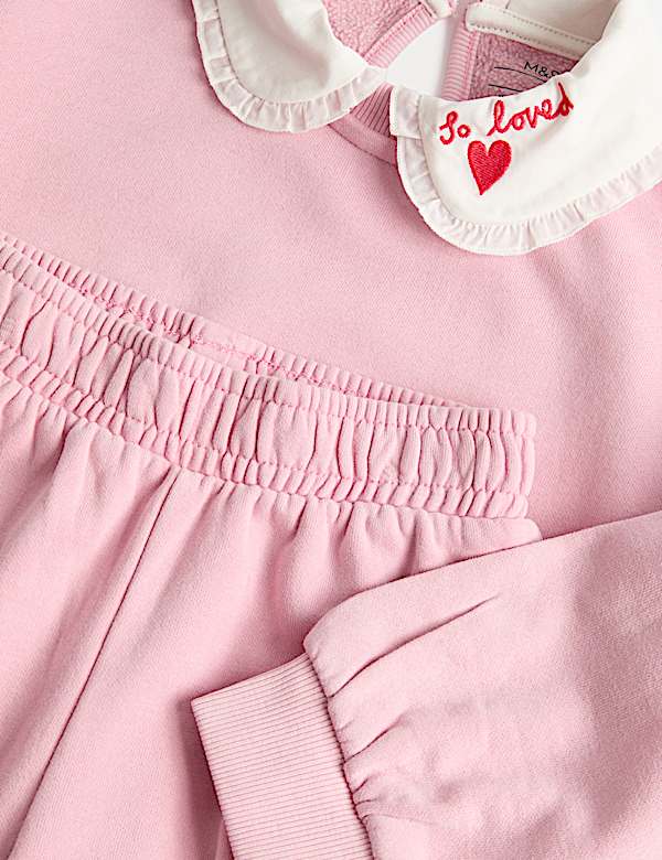 Conjunto de sudadera con cuello y parte de abajo de algod&oacute;n (1-8 a&ntilde;os) - ES