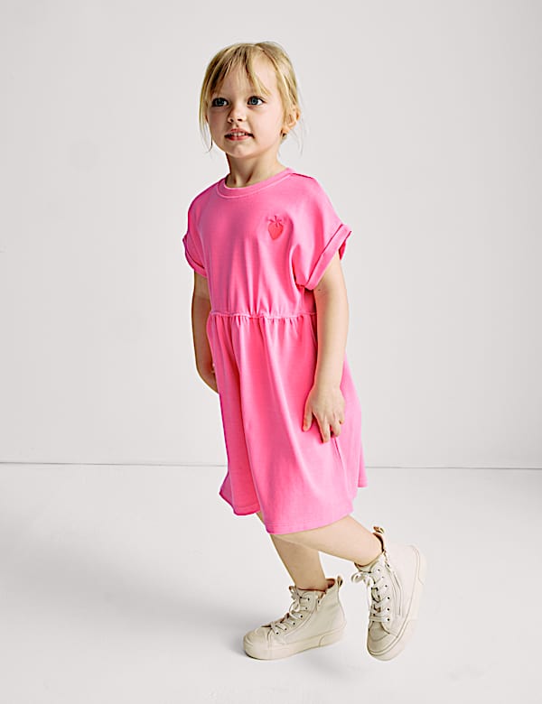 Gaun Bahan Kaos Bahan Katun (2-8 Thn) - ID