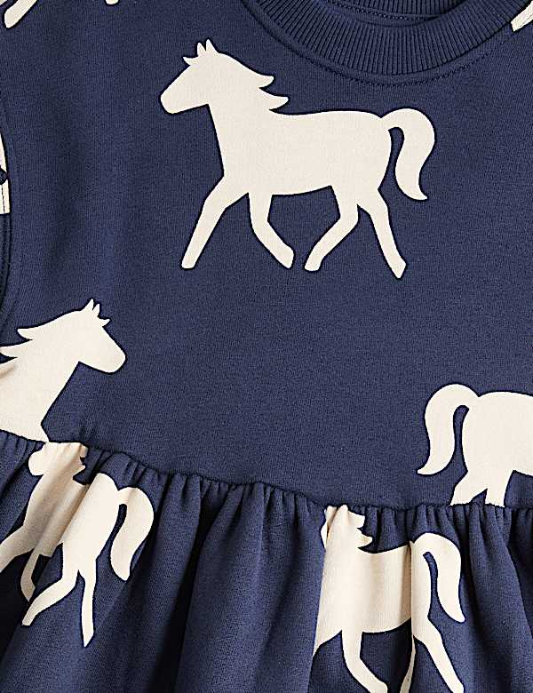Cotton Rich Horse Sweat Dress (2-8 Yrs)