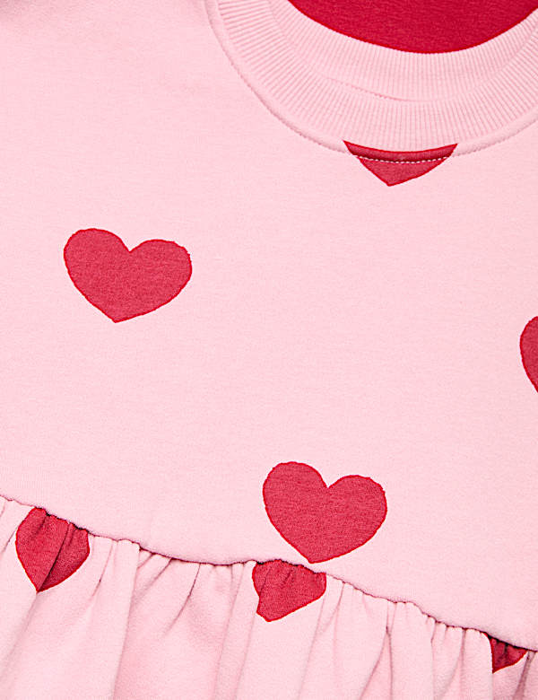 2 Pack Cotton Rich Heart Sweatshirt Dresses (2-8 Yrs)