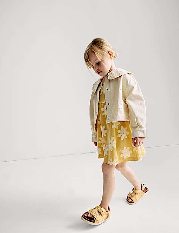 Pure Cotton Floral Print Dress (2-8 Yrs) - GR